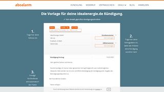 
                            8. idealenergie.de online kündigen | geprüfte Vorlage - Aboalarm