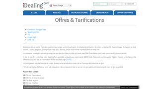 
                            10. iDealing | Offres & Tarifications