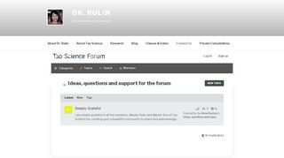 
                            2. Ideas, questions and support for the forum - Tao Science Forum