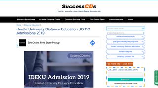 
                            11. IDEKU Admission 2018 - Kerala University Distance Education ...