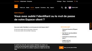 
                            6. Identifiant ou mot de passe oublié | Orange Belgique