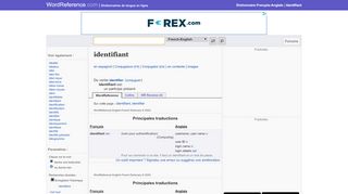 
                            13. identifiant - traduction - Dictionnaire Français-Anglais WordReference ...