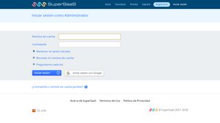 
                            3. Identificarse como Administrador - SuperSaaS
