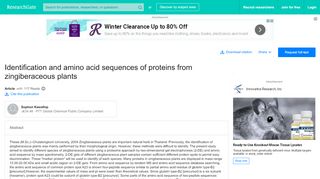 
                            5. Identification and amino acid sequences of proteins from ...