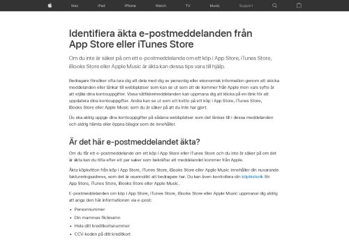 
                            11. Identifiera äkta e-postmeddelanden från App Store eller iTunes Store ...