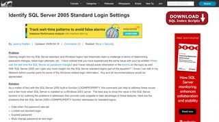 
                            4. Identify SQL Server 2005 Standard Login Settings - MS SQL Tips