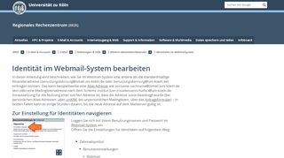 
                            8. Identitäten im Webmailsystem - RRZK - Universität zu Köln