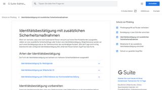 
                            1. Identitätsbestätigung mit zusätzlichen Sicherheitsmaßnahmen - G ...