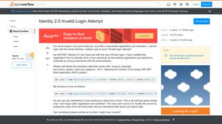 
                            12. Identity 2.0 Invalid Login Attempt - Stack Overflow