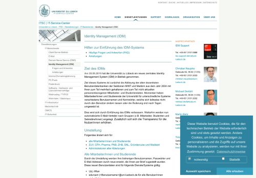 
                            11. Identity Management (IDM) - IT-Service-Center - Universität zu Lübeck