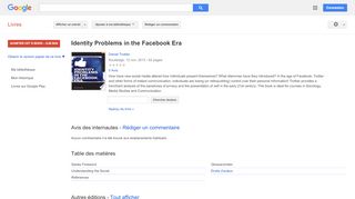 
                            6. Identity Problems in the Facebook Era