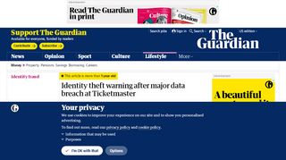 
                            12. Identity theft warning after major data breach at Ticketmaster | Money ...