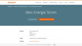 
                            6. Ideo Energie Strom Adresse - Aboalarm