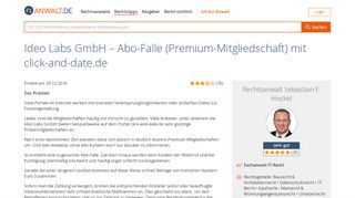 
                            6. Ideo Labs GmbH – Abo-Falle (Premium-Mitgliedschaft) mit click-and ...