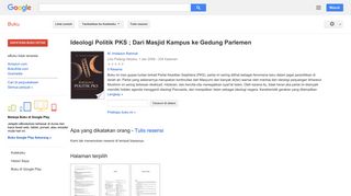 
                            10. Ideologi Politik PKS ; Dari Masjid Kampus ke Gedung Parlemen