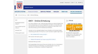 
                            9. IDEV - Online Erhebung | Statistik.Hessen