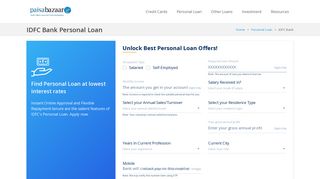 
                            7. IDFC Bank Personal Loan @ LOWEST Interest Rates, Apply Online