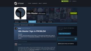 
                            4. Idle Master Sign in PROBLEM :: Idle Master - Steam Community