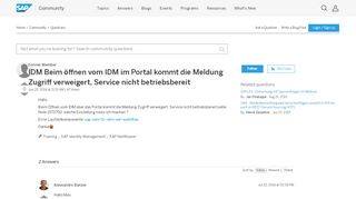 
                            13. IDM Beim öffnen vom IDM im Portal kommt die Meldung Zugriff ...