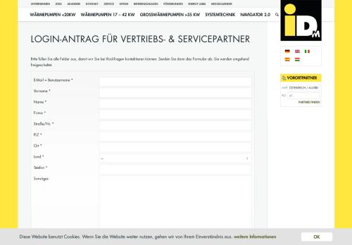 
                            1. iDM Login-Antrag für Vertriebs- & Servicepartner | iDM ...