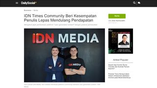 
                            6. IDN Times Community Beri Kesempatan Penulis Lepas Mendulang ...