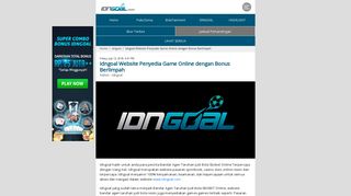 
                            7. IDNGoal News | Idngoal Website Penyedia Game Online dengan ...