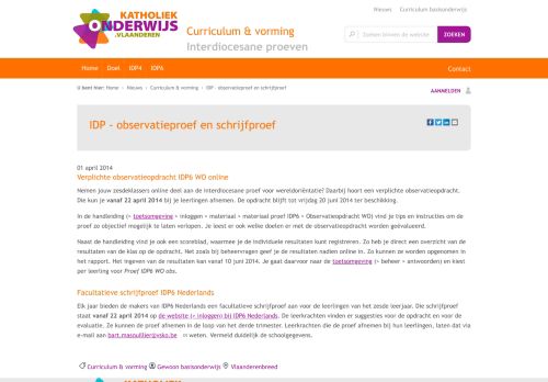 
                            5. IDP - observatieproef en schrijfproef | Curriculum & vorming