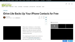 
                            8. iDrive Lite Backs Up Your iPhone Contacts for Free - Lifehacker