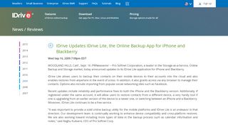 
                            5. IDrive Updates IDrive Lite, the Online Backup App for iPhone and ...