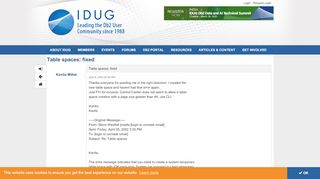 
                            9. IDUG : Forums : Table spaces: fixed