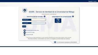 
                            7. iDUMA - Servicio de Identidad de la Universidad de Málaga