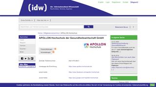 
                            13. idw - APOLLON Hochschule der Gesundheitswirtschaft GmbH