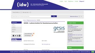 
                            13. idw - GESIS - Leibniz-Institut für Sozialwissenschaften