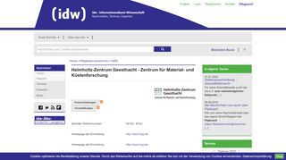 
                            13. idw - Helmholtz-Zentrum Geesthacht - Zentrum für Material- und ...