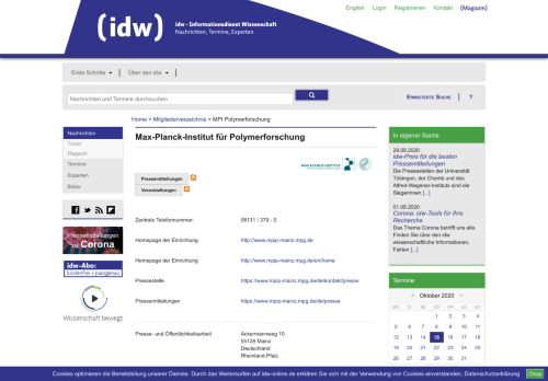 
                            8. idw - Max-Planck-Institut für Polymerforschung