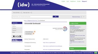 
                            11. idw - Universität Greifswald