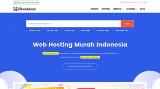 
                            12. IDwebhost Web Hosting & Domain Indonesia Cuma Rp 1000