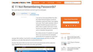 
                            7. IE 11 Not Remembering Passwords? - Online Tech Tips
