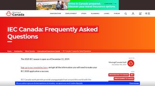 
                            10. IEC Canada 2018-2019 | Working Holiday Program | Moving2Canada