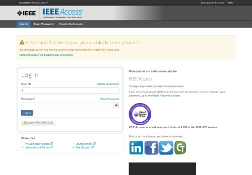 
                            1. IEEE Access - Manuscript Central - ScholarOne