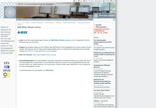
                            10. IEEE-Wiley eBooks Library | IZUS / Universitätsbibliothek Stuttgart ...