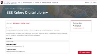 
                            8. IEEE Xplore Digital Library | MacOdrum Library