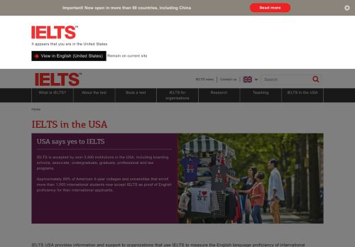 
                            9. IELTS in the USA