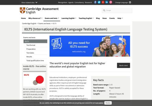 
                            4. IELTS (International English Language Testing System) | Cambridge ...