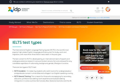 
                            12. IELTS Test, Academic and General Training Test | IDP Malaysia