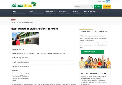 
                            10. IESP - Instituto de Educação Superior da Paraíba - EducaBras