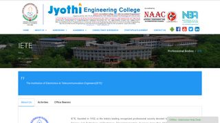 
                            11. IETE | Jyothi Engineering College is a NAAC accredited college with ...