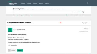 
                            11. If forget LeftHand Admin Password.... - Hewlett ... - HPE Community