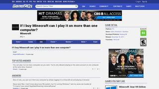 
                            12. If I buy Minecraft can I play it on more than one computer? - GameFAQs