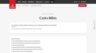 
                            12. If I cancel my Cash+Miles booking, will my Skywards Miles be ...